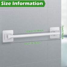 Self Adhesive Towel Rack Without Drill, Used For Storing Towels In The Bathroom And Kitchen (L, White, Black) - Multicolor - View 2