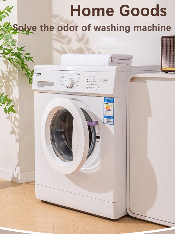 1 peça de batente de porta para máquina de lavar, ventilação de plástico roxo e rosa, antimofo e antiodor, fivela de trava magnética antibeliscão com fixação magnética, adequada para máquina de lavar com tambor