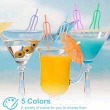 Set de 5 pajitas de fiesta individual, pajitas divertidas, pajitas de novia, pajitas de colores reutilizables y novedosas, excelentes para fiestas de cumpleaños/despedidas de soltera/duchas nupciales/decoraciones de cócteles, Navidad