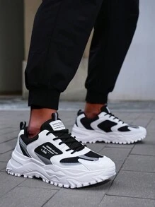 Męskie letnie, codzienne, oddychające siateczkowe tenisówki, buty robocze z grubą podeszwą, grube tenisówki