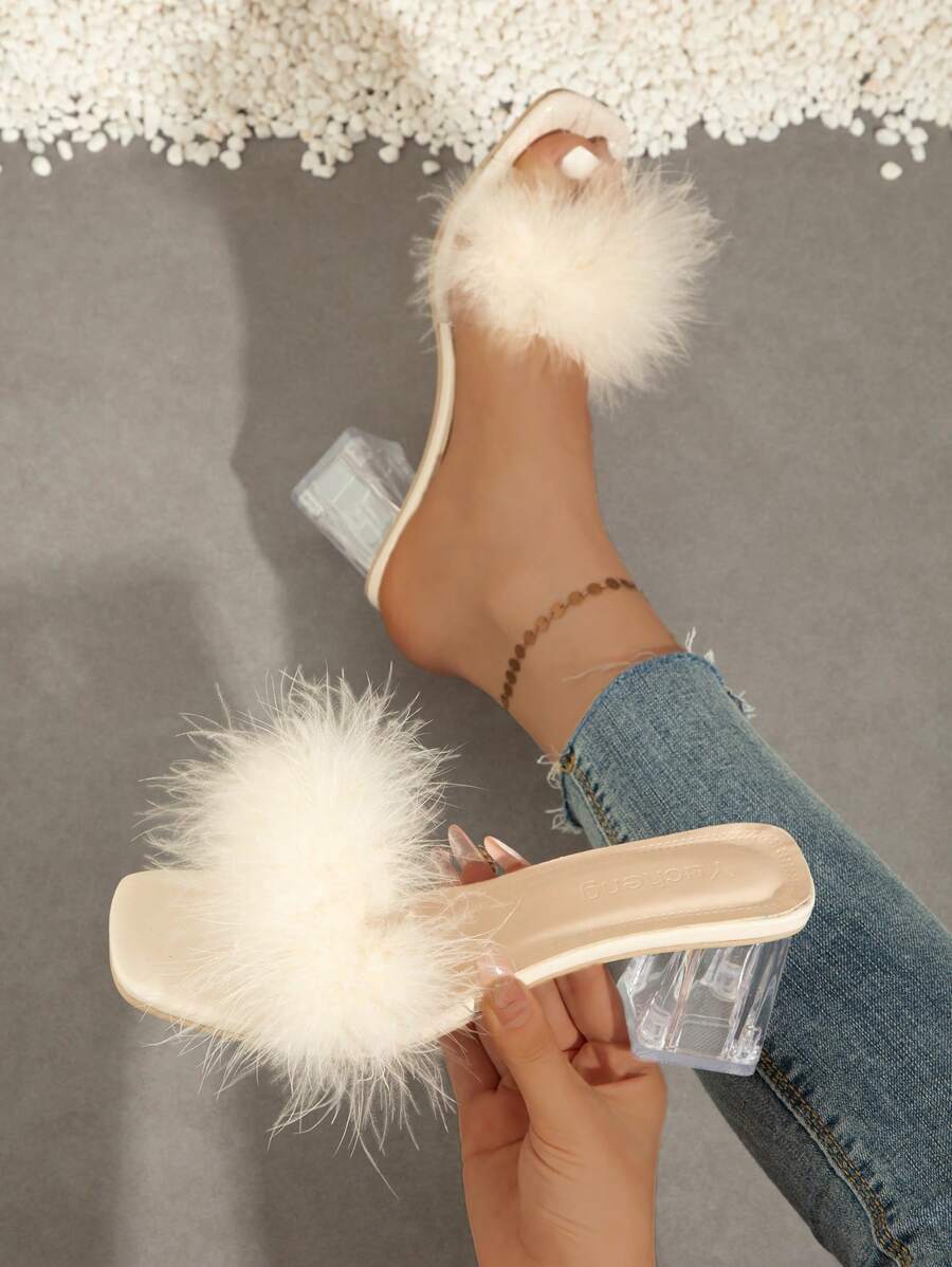A Pair Of Teens' Sandals, High Heels, Princess Shoes, Medium And Large Shoes,Small Heels, Flower Dance Shoes, 2024 Summer New Item - Beige - View 1