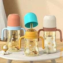 8oz/10oz Baby PPSU Milk Bottle With Straw Cup Feeding Drinking Water