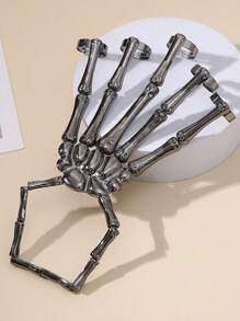 1 件 2025 新款欧美手链，时尚，个性，朋克，骷髅手骨百搭，五指戒指手链可调节一体式链条，万圣节装扮 - 生日礼物 - 毕业礼物 - 礼物（黑色，金色） - 彩色 - 查看 11