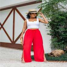 Super Stylish Duna Fenda Pantalona Pants In New Colors. - 紅色 - 查看 3
