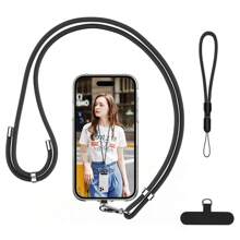 1 Set Minimalist Design Phone Lanyard Wrist Strap Crossbody Phone Chain Outdoor Sturdy Wrist Strap Keychain Short Strap, Gray Gifts For Mother, Family, Friends, Birthday, Holiday Phone Charm