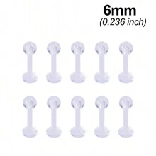 10pcs Clear Acrylic Lip, Labret, Tragus, Cartilage, Helix Piercing Replacement Jewelry - Clear - View 12