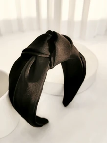 1 pezzo Fascia per capelli di nuova europea e americana con texture INS, nastro di raso, accessorio per capelli, cerchietto ampio annodato, ideale per uscire, feste, accessori per capelli