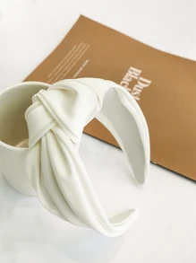 1 pezzo Fascia per capelli di nuova europea e americana con texture INS, nastro di raso, accessorio per capelli, cerchietto ampio annodato, ideale per uscire, feste, accessori per capelli