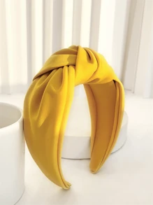 1 pezzo Fascia per capelli di nuova europea e americana con texture INS, nastro di raso, accessorio per capelli, cerchietto ampio annodato, ideale per uscire, feste, accessori per capelli