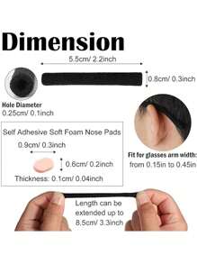 1 Pair Of Glasses New Upgrade Soft Knitted Foot Cover Glasses Non-Slip Ear Cover Elastic Comfort Glasses Ear Clip Non-Slip Eye Cover 5 Color Non-Slip Oval Glasses Skin Tone Nose Pad 8 Pairs Glasses Accessories For Women - Multicolor - View 2