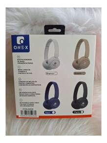 Fone Pure Bass Wireless bluetoth 5.1 som limpo batida perfeita - Bege - Visão 2