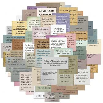 60PCS Bible Verse Faith Stickers,Christian Inspirational Stickers,Jesus Stickers,Vinyl Stickers,For Water Bottle Laptop Phone Bumper Computer Guitar,Teens Adults Women Christian Gift,School Supplies,Back To School