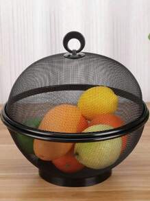 1 件装厨房用具圆形带盖水果盘沥水篮，网状食物盖，户外网状食物保护罩，可重复使用的野餐食物盖，适用于户外露营派对，适用于蔬菜和水果 - 彩色 - 查看 1