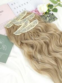 20inch Hair Extensions Clip In, 4PCS Wavy Hair Extension, Beach Blonde Hair Extensions For Women - Linen Gold - View 5