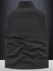 Men's Outdoor Casual Thermal Lined Softshell Vest, For Autumn/Winter