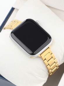 1 pieza Pulsera de reloj de acero inoxidable delgada con triple cuenta, compatible con Apple Watch de 38mm/40mm/41mm/42mm/44mm/45mm/49mm, compatible con Apple Watch Series Ultra/SE/S9/8/7/6/5/4/3/2/1, unisex, incluye herramienta de ajuste