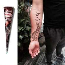 1pc Henna Paste, Handcrafted, Available In Rose Red, Date Red, Brown, Black, For Arm Tattoo, Face Painting, Water-Resistant, Makeup And Party Tattoo For Men And Women - Multicolor - View 11