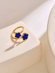 18K Gold Plated Fashion Stainless Steel Flower Ring For Women For Daily Life For Girlfriend Gift For Men Valentines,Mom,Mother,Mother's Day,Gift