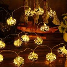 1 件万圣节南瓜灯串，电池供电（不含电池）塑料材料用于节日装饰万圣节装饰房间装饰万圣节花园装饰礼物仙女节日装饰节日装饰 - 彩色 - 查看 8