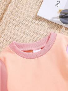 Lindo conjunto de sudadera colorida y pantalones largos para bebé niña, para otoño e invierno - Multicolor - Ver 5