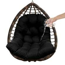 Egg Chair Cushion Seat Pad Swing Hanging Chair Mat Pillow Waterpproof Swing Egg Chair Cushion Removable Hanging Basket Seat Cushion Washable Hammock Thick Pad For Outdoor Patio Garden Wedding Decoration - màu đen - Xem 4