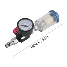 Regulador de presión de entrada de aire de 1/4 pulgadas en línea, filtro de trampa de aceite de agua, herramienta de pistola pulverizadora separadora - Blanco - Ver 7