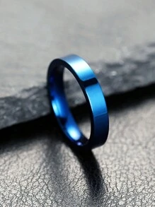 1 件扁平光滑戒指 4 毫米宽中性男士戒指女士戒指简约个性化风格结婚戒指适合日常佩戴 - 寬度0.4cm戒指 - 查看 11