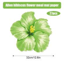 27PCS Hibiscus Mutabilis Paper Placemat, Multicoloured Asymmetrical Washable Placemats For Kitchen Table, Home Gatherings And Wedding Parties Tableware Mat Table Decoration - Multicolor - View 2