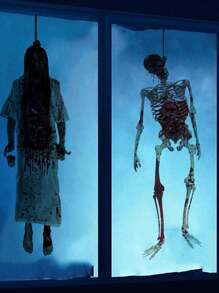 1pc Halloween Window Decal - Skeleton, Female Ghost, Blood Stain & Handprint, Zombie Wall Sticker For Party, Bedroom Halloween Party,Home Decor,Kitchen Decor,Halloween Decor,Room Decor,Christmas Decor,Party Decor,Party Gift,Halloween Decorations,Christmas Decorations,Halloween Gift,Christmas Gift,Kitchen Items,Kitchen Utensils,Kitchen Tools,Kitchen Things. - Multicolor - View 3