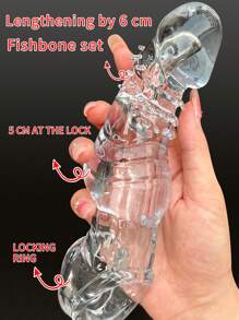 Un producto sexual y sensual, una funda de pene transparente con partículas suaves, una funda de silicona con un estuche extendido, un anillo de pene con un estiramiento esférico, reutilizable, una funda realista de pene, un juguete sexual para adultos masculinos, una pareja, estimulación de la vagina femenina para mejorar el placer sexual, una funda de pene de 6 cm de largo para hombres, un juguete sexual para parejas
