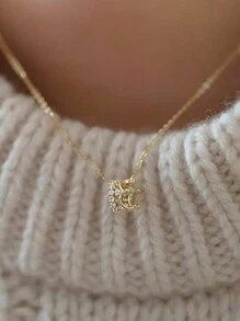 1pc Sterling S925 Silver Exquisite Elegant Luxury Retro Crown Cubic Zirconia Gold Pendant Necklace For Women Girlfriend Tendy Collar Chain Party Birthday Daily Life Jewelry Gift