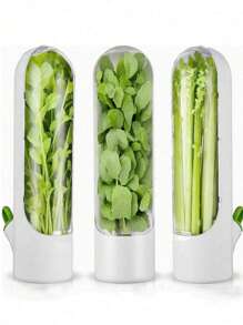 1 个香草保鲜盒，带盒子，用于在冰箱中保存和储存蔬菜、香草、香菜，保持新鲜 圣诞礼物 - 白色 - 查看 1