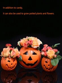 1 Set Halloween Handheld Imp Pumpkin Bucket Candy Gifts Pumpkin Jar Dress Up Decoration Decorations Ambience Party Decoration Props