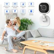 Camera an ninh thú cưng tại nhà HD Mini WiFi, Xoay 360, Liên lạc thoại hai chiều từ xa bằng ứng dụng, Theo dõi phát hiện chuyển động không dây trong tầm nhìn ban đêm, Camera thông minh trong nhà có đế xoay, Không chống nước, Không bao gồm thẻ TF/SD, Hỗ trợ mạng 2.4GHz - trắng - Xem 2