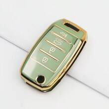 1 件汽车钥匙扣套，柔软 TPU 汽车钥匙包，汽车钥匙扣，全面保护起亚钥匙包 K3 K4 K5 Kx3 Kx5 Kx7，适用于 Smart Runner，适用于 Sorento 4 键钥匙包，男女通用时尚潮流 - 附馬蹄扣5 - 查看 3