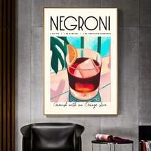 1 chiếc Poster in hình nghệ thuật treo tường hình ảnh Cocktail Negroni Mojito Bar Bartender cổ điển Tranh vải Canvas trang trí phòng khách phòng ngủ Quà tặng tùy chọn Khung - Nhiều màu - Xem 7