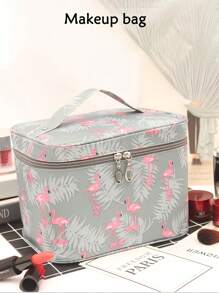 1pc Portable Cosmetic Organizer Bag - Navy Blue Large Capacity Multi-Function Storage Bag, Ideal For Beach, Travel & Accessory, Cosmetic Pouch, Toiletry Bag, Makeup Bag, Travel Essential - Multicolor - View 4