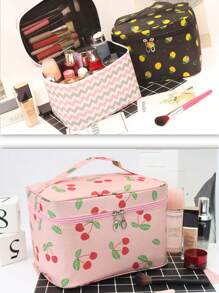 1pc Portable Cosmetic Organizer Bag - Navy Blue Large Capacity Multi-Function Storage Bag, Ideal For Beach, Travel & Accessory, Cosmetic Pouch, Toiletry Bag, Makeup Bag, Travel Essential - Multicolor - View 3