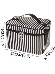 1pc Portable Cosmetic Organizer Bag - Navy Blue Large Capacity Multi-Function Storage Bag, Ideal For Beach, Travel & Accessory, Cosmetic Pouch, Toiletry Bag, Makeup Bag, Travel Essential - Multicolor - View 9