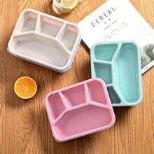 1 件/2 件/4 件便当盒，4 格餐盒，塑料可重复使用食品储存容器 - 可堆叠，适用于办公室、工作和旅行，学生携带早餐、午餐、晚餐、露营、野餐等，厨房，圣诞节返校礼物，学校用品 - 彩色 - 查看 4
