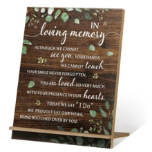 1pc,Chunful Memorial Table Sign For Wedding, Acrylic Wooden Wedding Reception Signs, Sympathy Gift In Loving Memory Wedding Sign, Wedding Memorial Signs For Wedding Gift Anniversaries Reunions(Classic) - Camel - View 7