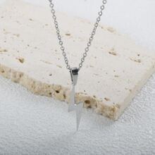 1 chiếc vòng cổ mặt dây chuyền hình tia sét bằng thép không gỉ thời trang, phù hợp cho nam, trang sức quyến rũ dùng hàng ngày cho cặp đôi, mặt dây chuyền phong cách Punk Hip-Hop làm quà tặng Ngày của cha cho trường học, phụ kiện Halloween, phụ kiện thời trang đường phố, phụ kiện quần jean - Nhiều màu - Xem 8