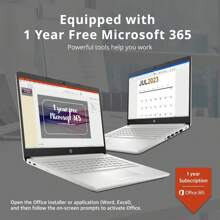 HP Premium Stream 14" HD BrightView Laptop, Intel Celeron N4120, Up To 16GB RAM, 64GB EMMC, Intel UHD Graphics, HD Webcam, 1 Year Office 365, Bluetooth, WiFi, Win 11s, 32GB Hotface USB Card - 銀色 - 查看 2