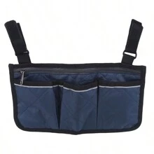Bolsa lateral para braço de cadeira de rodas, Bolsa de armazenamento de bolso multifuncional com faixa refletiva para cadeira de rodas