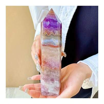 Amethyst Lace Agate Crystal Tower - Reiki Healing Natural Stone, Meditation Focus, Spiritual Witchcraft Gift, Energy Balancing Home Decor, Unscented