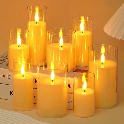 3pcs/1pc 闪光无焰 LED 小水滴蜡烛氛围灯，室内外电池供电蜡烛装饰灯，婚礼派对朋友聚会家庭晚餐氛围灯，三款奶油白色圣诞桌婚礼求婚专用装饰灯，送给女性朋友的最佳礼物