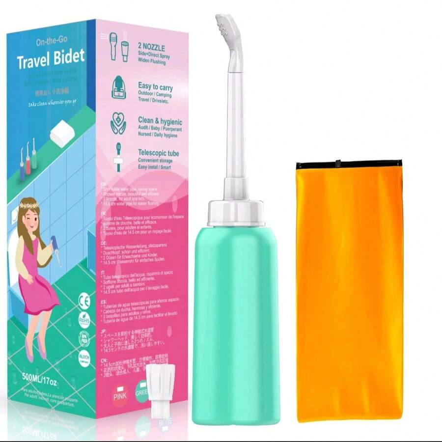 500ml Portable Bidet Sprayer, Travel Washing Device, Postpartum Hygiene