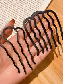 6 件/套 U 型发髻制作发夹、简约优雅发叉、新娘盘发发型工具、发髻整形梳（2 叉、4 叉、7 叉） - 彩色 - 查看 5