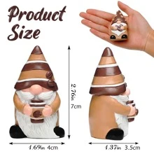 咖啡侏儒雕像咖啡装饰，夏季，适合家居装饰、卧室装饰、户外花园，最佳万圣节礼物