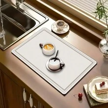1pc Coffee Mat - Hide Stain Absorbent Rubber Backing Quick Dry Mat For Kitchen Counter Coffee Bar Accessories ,Versatile Geometric Drying Mat: Absorbent, Protective, Stylish – Perfect For Any Surface & Holiday